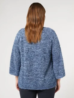 Best Marina Rinaldi Lurex yarn cardigan LIGHTBLUE