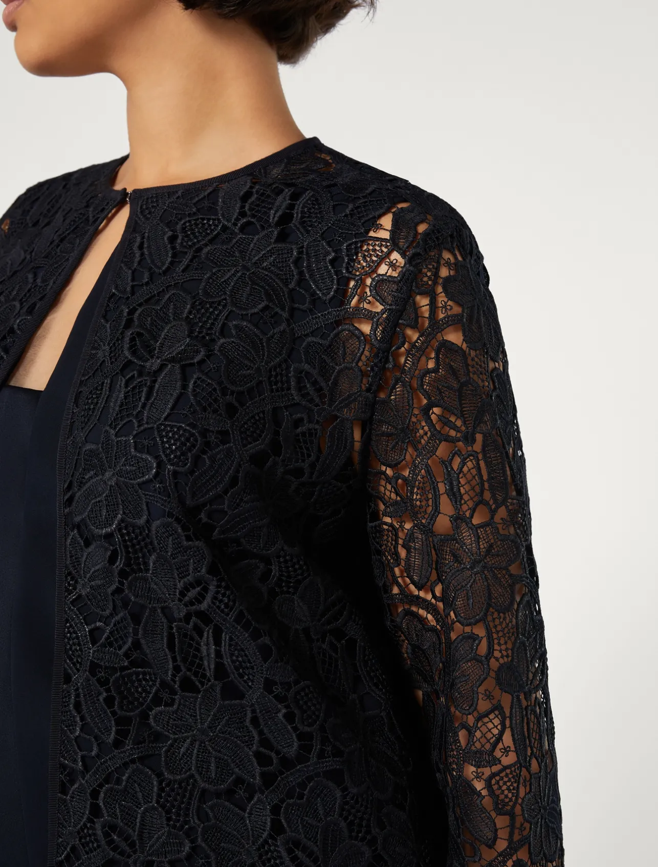 Best Marina Rinaldi Macramé duster coat MIDNIGHTBLUE