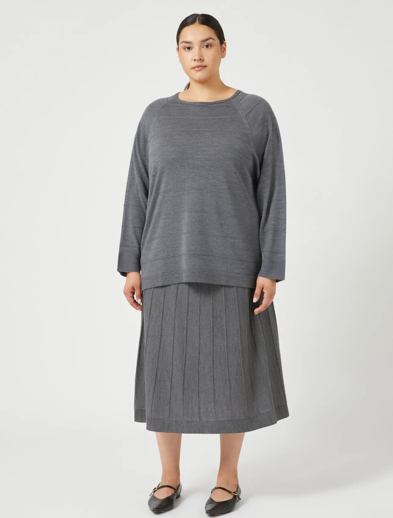 Outlet Marina Rinaldi Merino wool blend skirt AVIO
