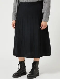 Sale Marina Rinaldi Merino wool blend skirt BLACK