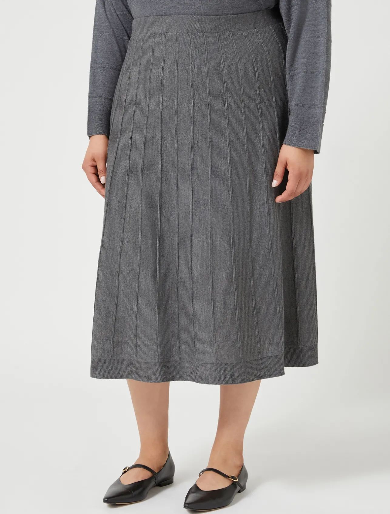 Outlet Marina Rinaldi Merino wool blend skirt AVIO