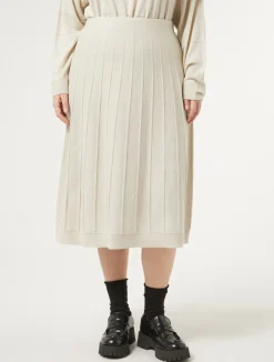 Discount Marina Rinaldi Merino wool blend skirt TURTLEDOVE