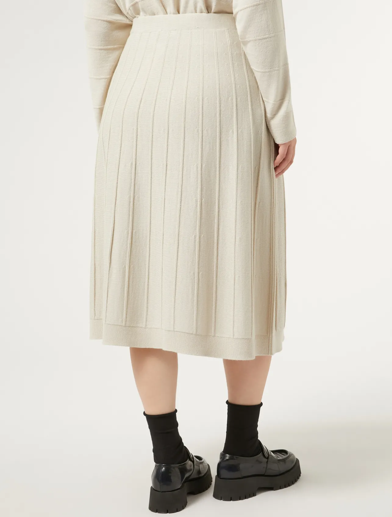Discount Marina Rinaldi Merino wool blend skirt TURTLEDOVE
