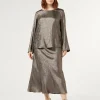 Online Marina Rinaldi Metallic chiffon skirt BRONZE
