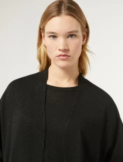 Clearance Marina Rinaldi Metallic wool cardigan BLACK