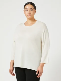 Fashion Marina Rinaldi Metallic wool jumper IVORY