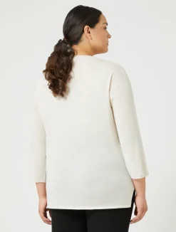 Fashion Marina Rinaldi Metallic wool jumper IVORY