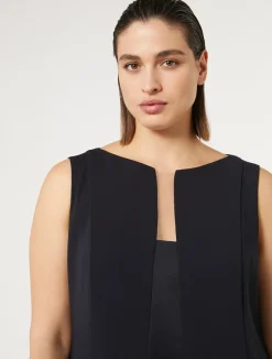 Discount Marina Rinaldi Midi dress in triacetate crepe MIDNIGHTBLUE