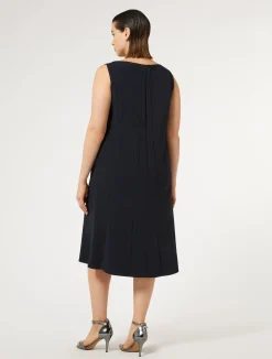 Discount Marina Rinaldi Midi dress in triacetate crepe MIDNIGHTBLUE