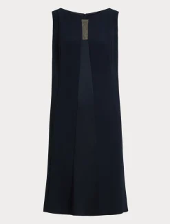 Discount Marina Rinaldi Midi dress in triacetate crepe MIDNIGHTBLUE