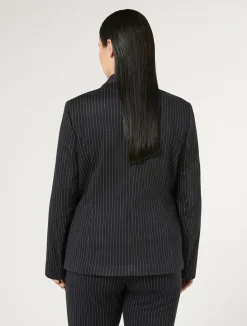 Online Marina Rinaldi Milano-knit fabric blazer ULTRAMARINE