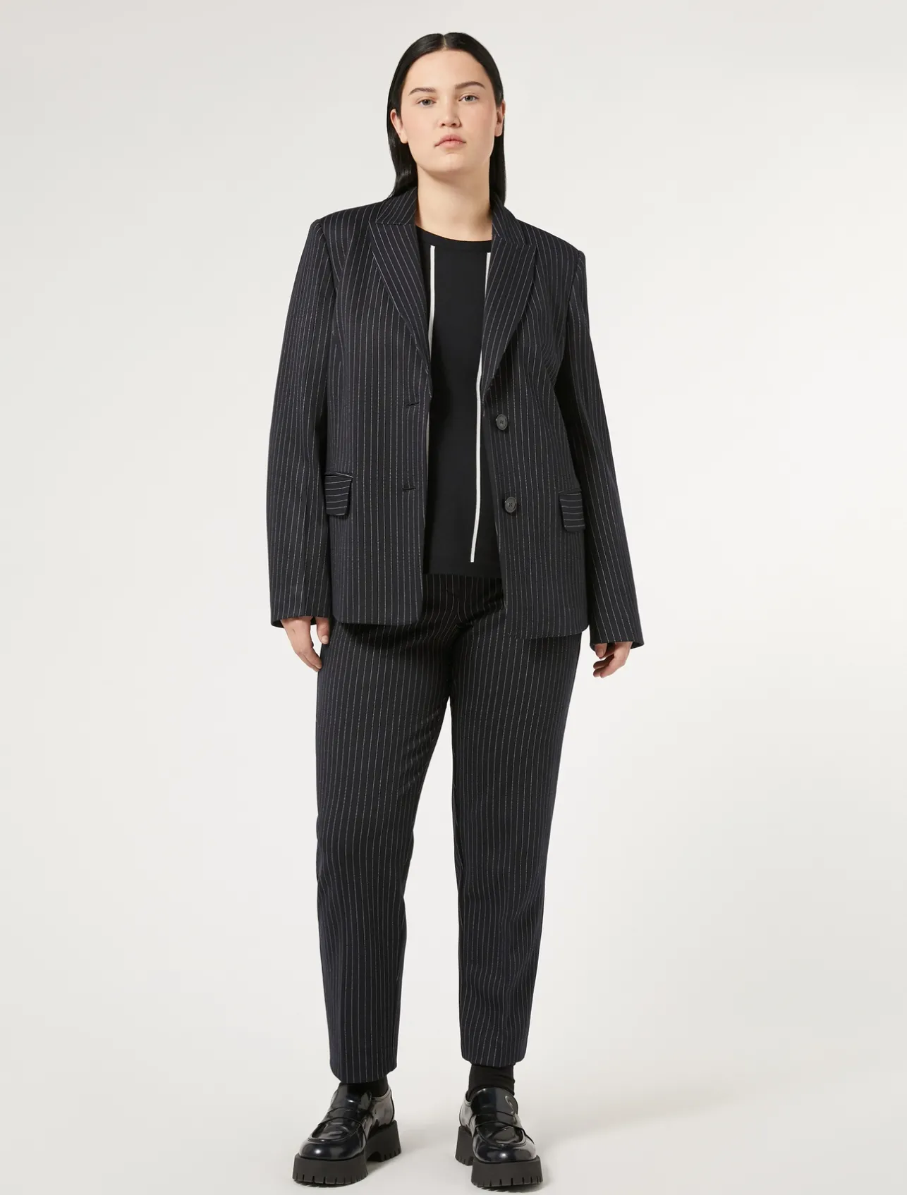 Online Marina Rinaldi Milano-knit fabric blazer ULTRAMARINE
