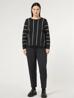 Clearance Marina Rinaldi Milano-knit fabric trousers ULTRAMARINE
