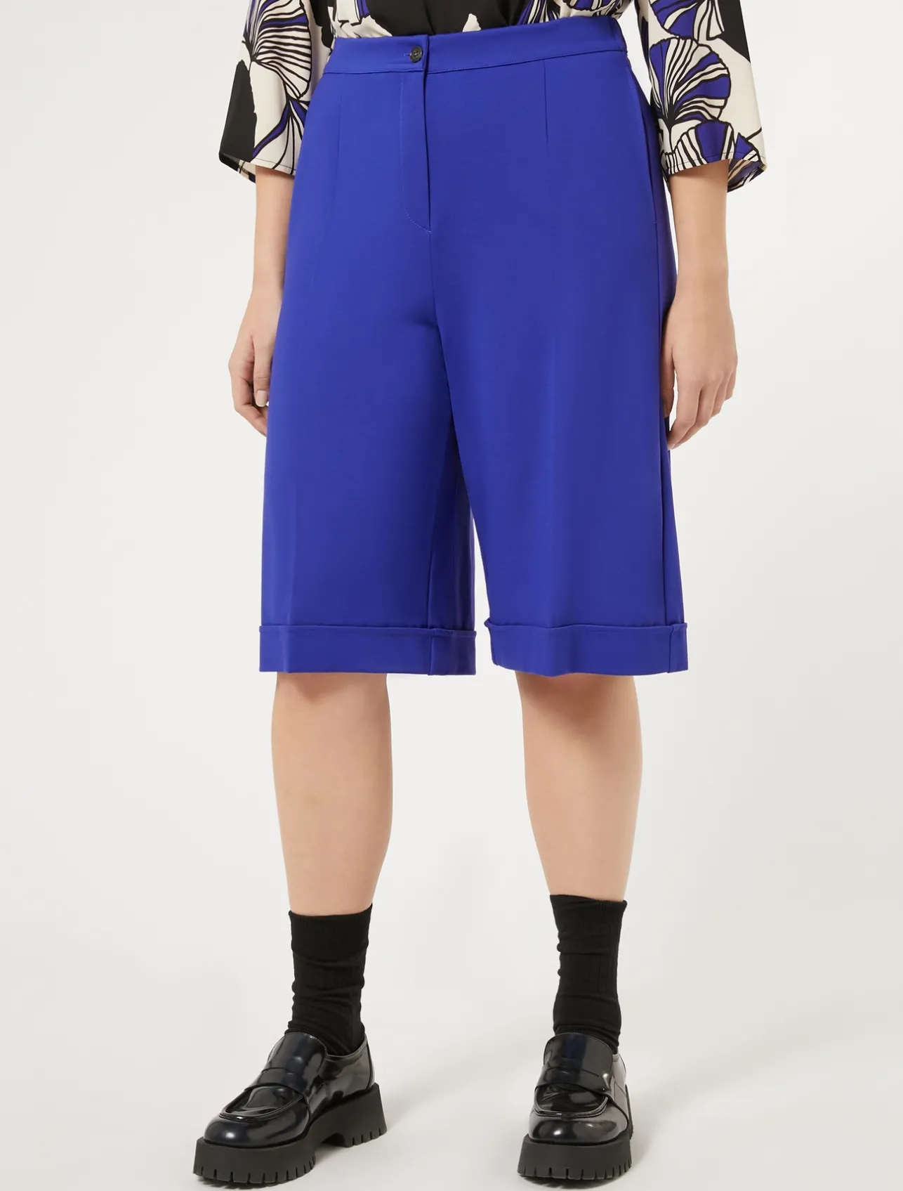 Online Marina Rinaldi Milano-knit jersey Bermuda shorts PURPLE