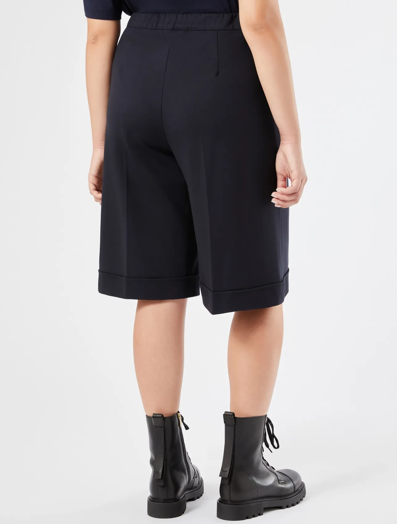 Sale Marina Rinaldi Milano-knit jersey Bermuda shorts ULTRAMARINE