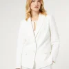Discount Marina Rinaldi Milano-knit jersey blazer WHITE