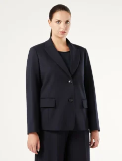 Outlet Marina Rinaldi Milano-knit jersey blazer ULTRAMARINE