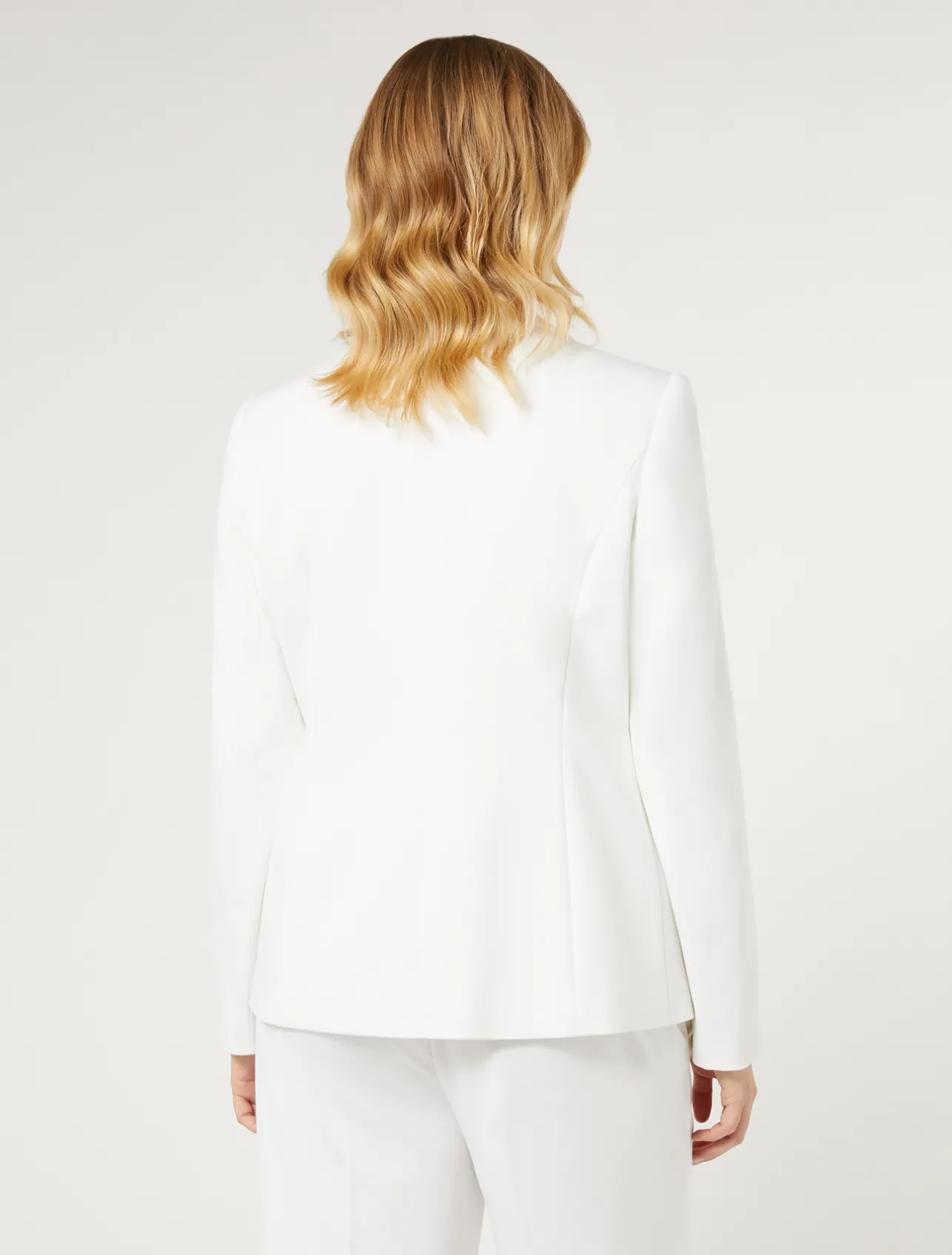 Discount Marina Rinaldi Milano-knit jersey blazer WHITE