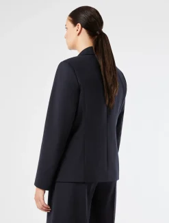 Outlet Marina Rinaldi Milano-knit jersey blazer ULTRAMARINE