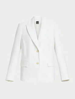 Discount Marina Rinaldi Milano-knit jersey blazer WHITE