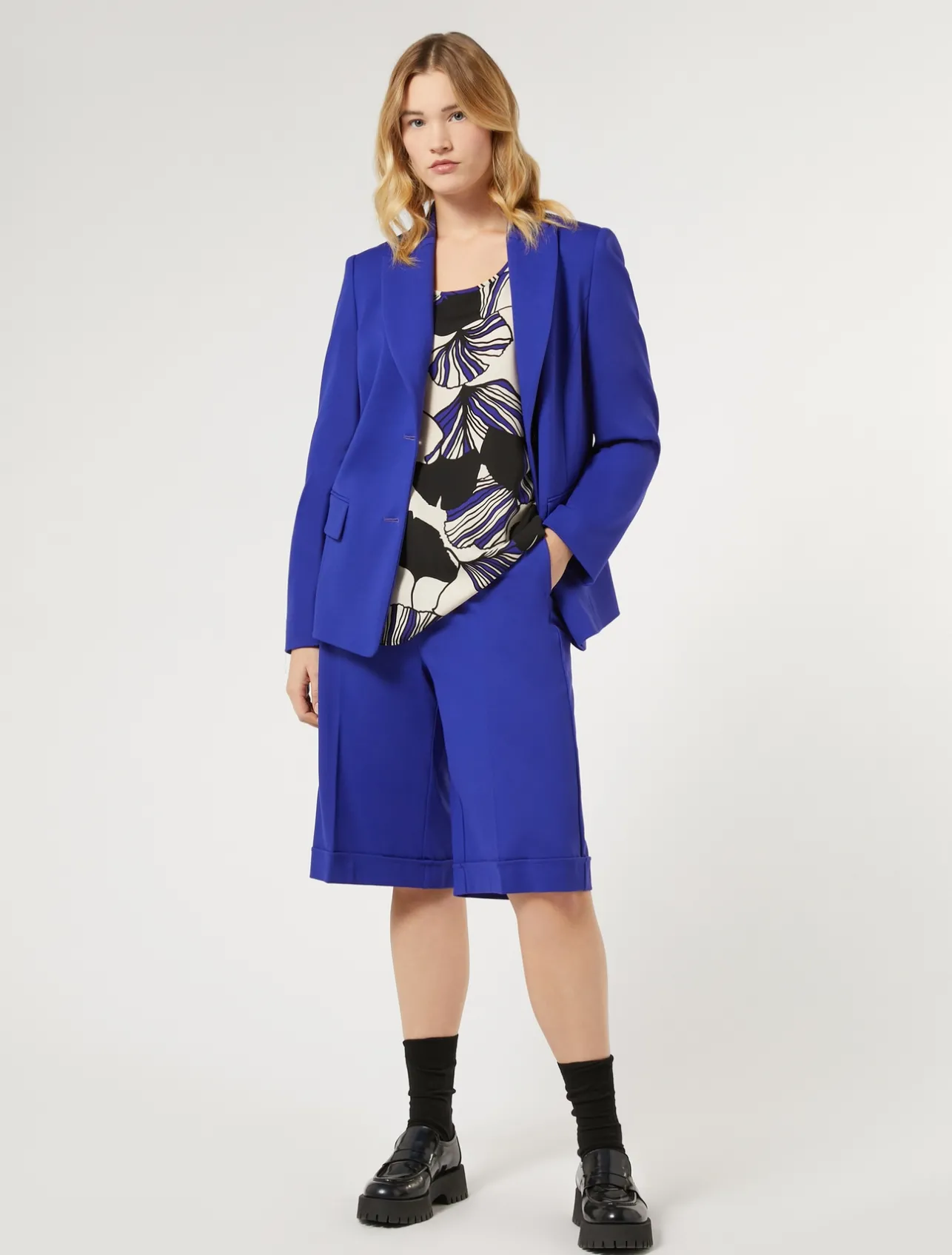 Discount Marina Rinaldi Milano-knit jersey blazer PURPLE