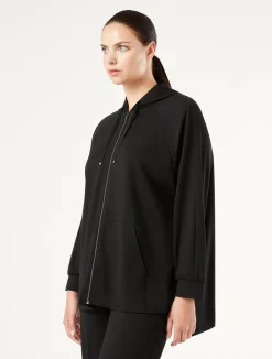 Online Marina Rinaldi Milano-knit jersey jacket BLACK