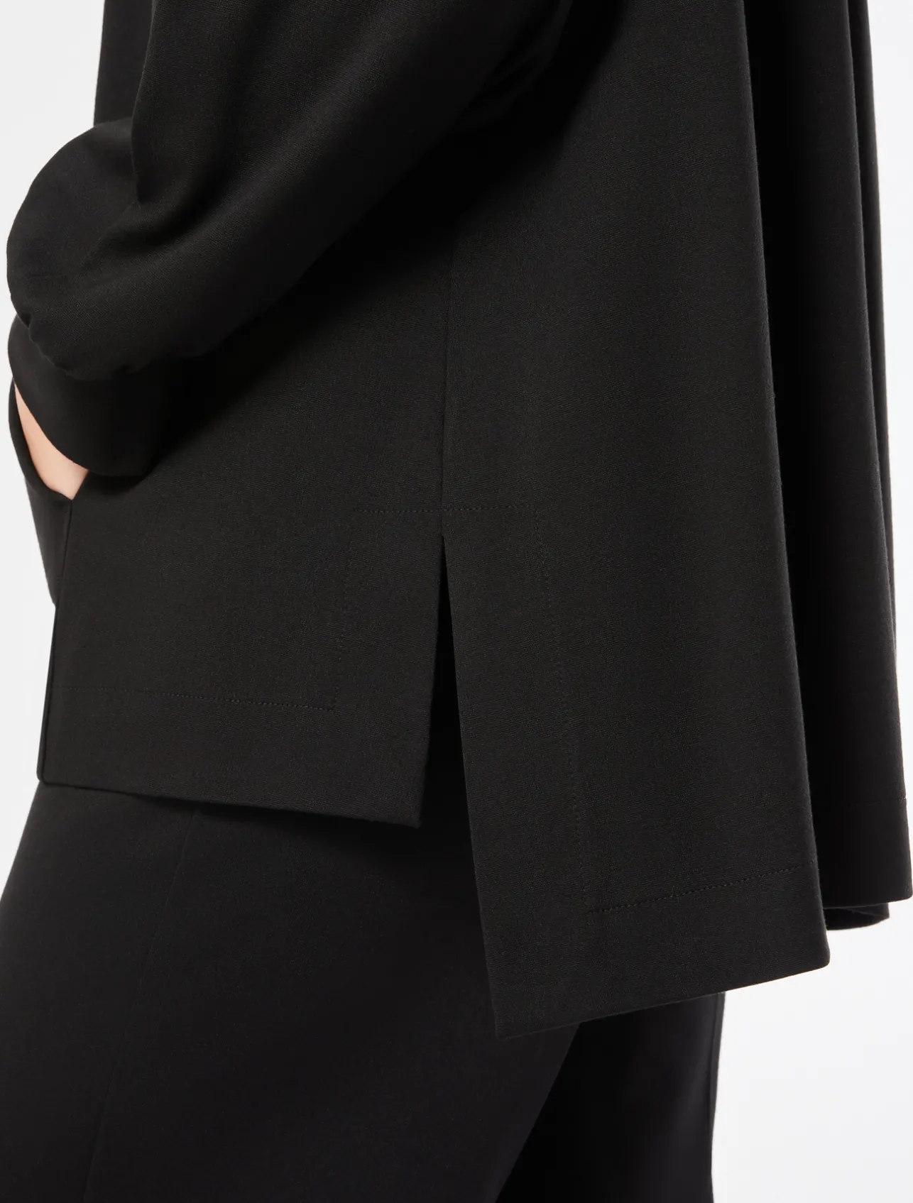 Online Marina Rinaldi Milano-knit jersey jacket BLACK