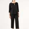 Clearance Marina Rinaldi Milano-knit jersey trousers BLACK