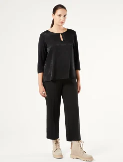 Clearance Marina Rinaldi Milano-knit jersey trousers BLACK