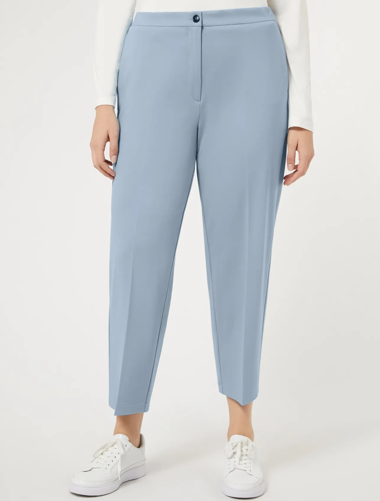 Discount Marina Rinaldi Milano-knit jersey trousers LIGHTBLUE