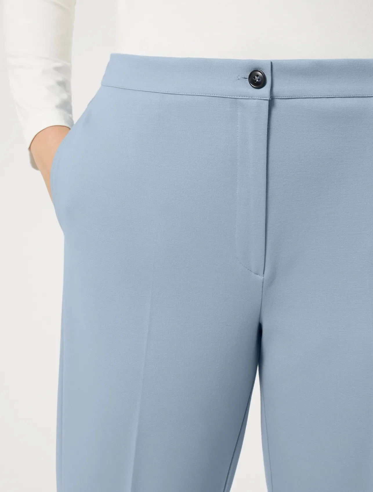 Discount Marina Rinaldi Milano-knit jersey trousers LIGHTBLUE