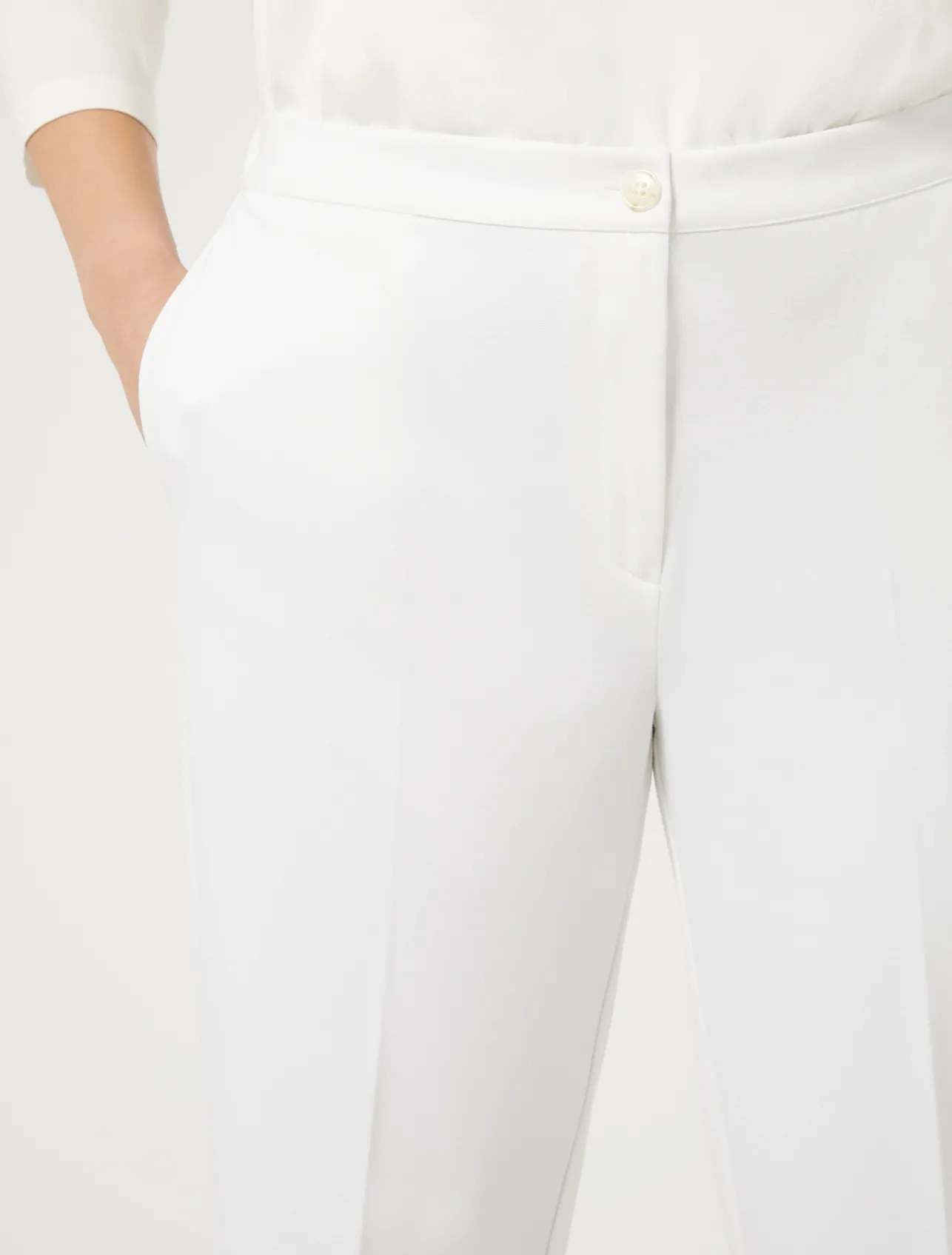 Sale Marina Rinaldi Milano-knit jersey trousers WHITE