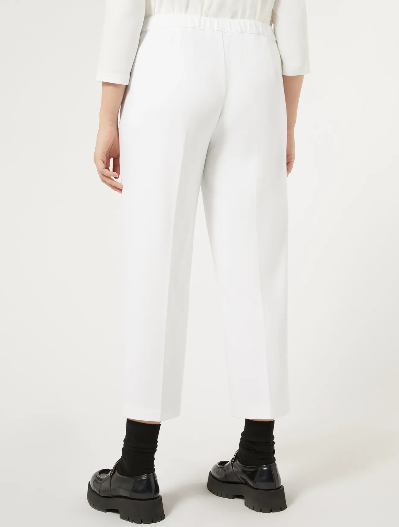 Sale Marina Rinaldi Milano-knit jersey trousers WHITE