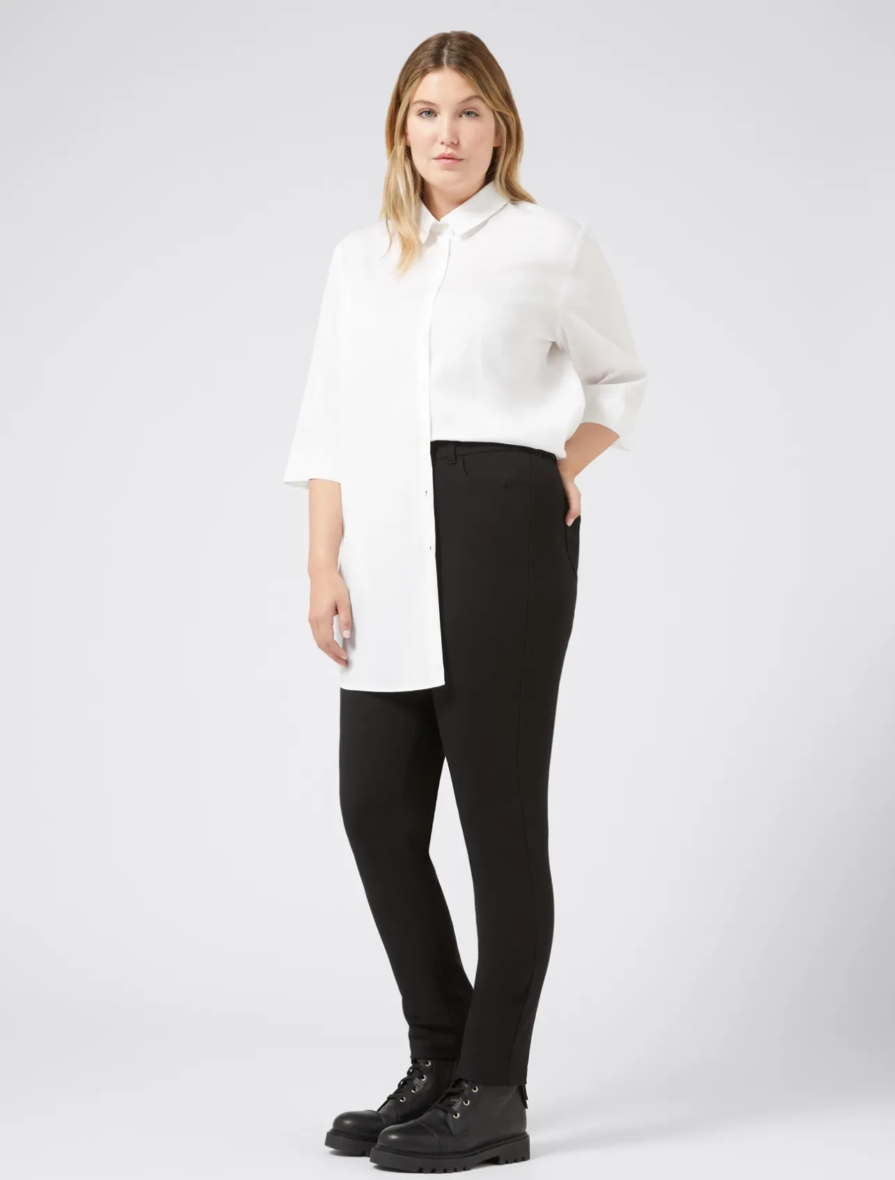 Clearance Marina Rinaldi Milano-knit trousers BLACK