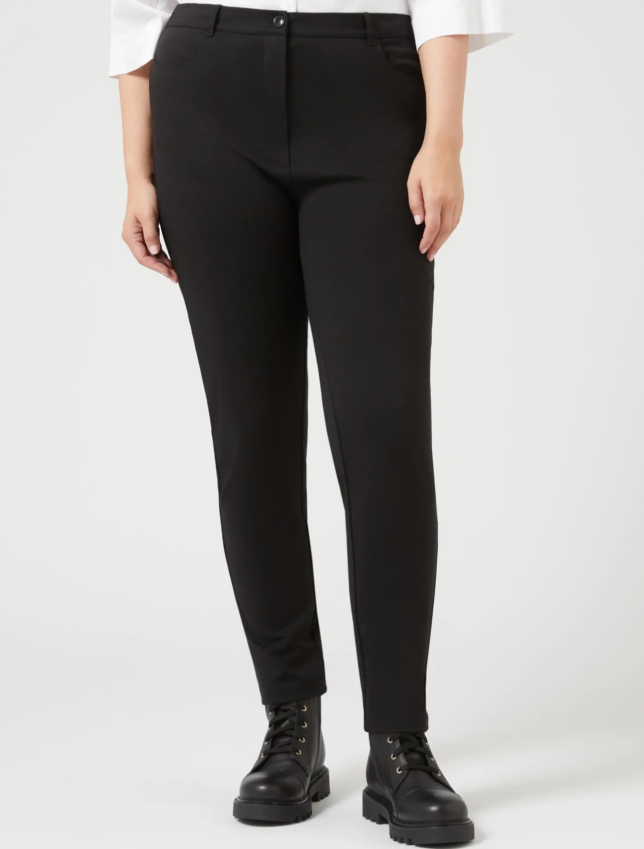 Clearance Marina Rinaldi Milano-knit trousers BLACK