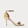 Sale Marina Rinaldi Mirror-effect sandals BEIGEGOLDEN