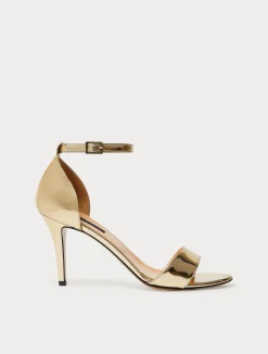 Sale Marina Rinaldi Mirror-effect sandals BEIGEGOLDEN