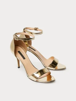 Sale Marina Rinaldi Mirror-effect sandals BEIGEGOLDEN