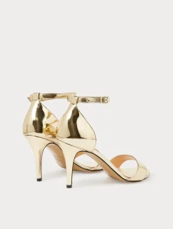 Sale Marina Rinaldi Mirror-effect sandals BEIGEGOLDEN