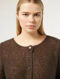 Online Marina Rinaldi Mohair and sequin cardigan DARKBOWN