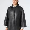 Outlet Marina Rinaldi Nappa leather jacket BLACK
