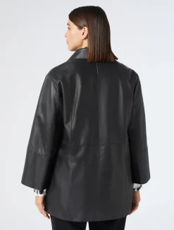 Outlet Marina Rinaldi Nappa leather jacket BLACK