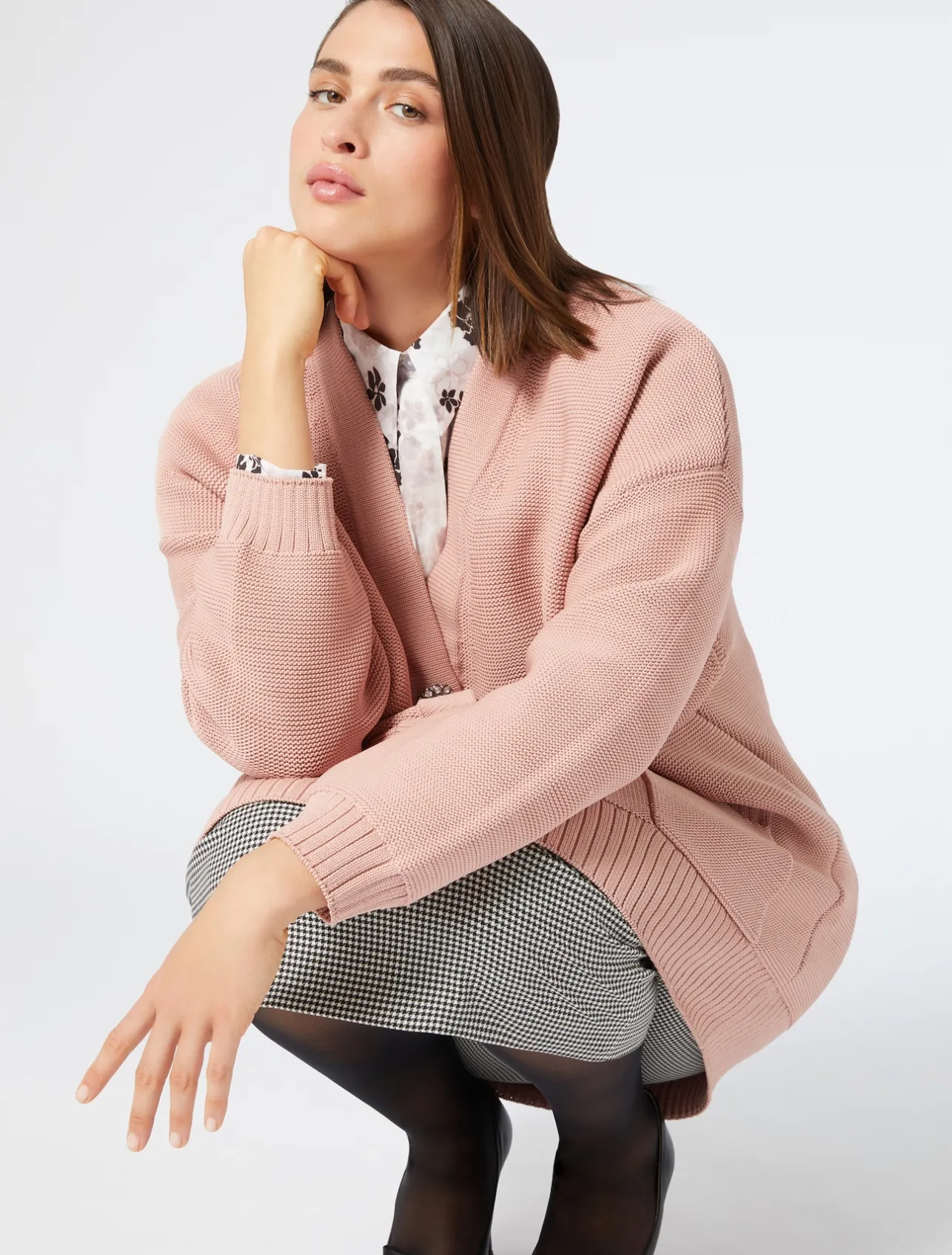 Fashion Marina Rinaldi Neoprene yarn cardigan NUDO