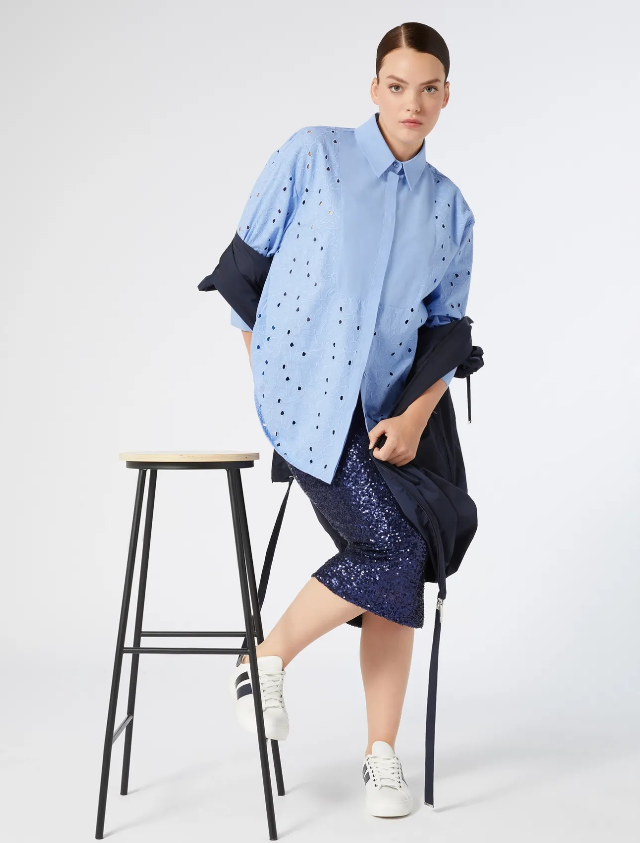 Hot Marina Rinaldi Nylon canvas parka MIDNIGHTBLUE