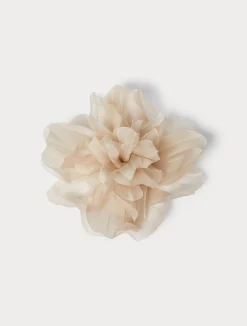 Outlet Marina Rinaldi Organza flower brooch BEIGE