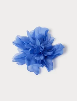 Outlet Marina Rinaldi Organza flower brooch CORNFLOWERBLUE