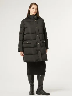 Discount Marina Rinaldi Padded jacket in water-repellent satin BLACK