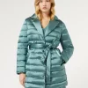 Outlet Marina Rinaldi Padded jacket in water-repellent nylon canvas SAGEGREEN