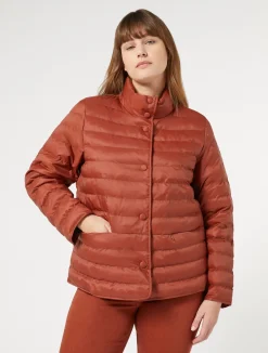 Hot Marina Rinaldi Padded jacket in water-repellent nylon canvas TERRACOTTA