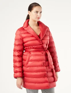 Clearance Marina Rinaldi Padded jacket in water-repellent nylon canvas RED